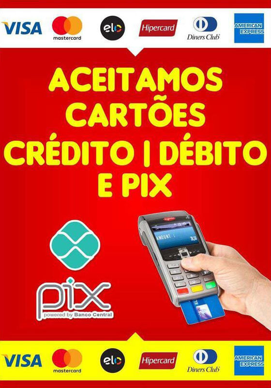 Metodos de pagamento Cartao e Pix